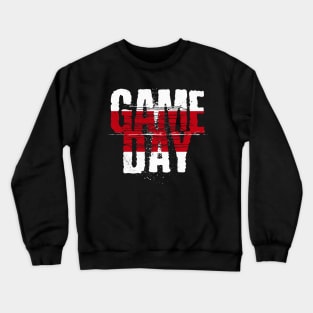 Red and Black Gameday // Grunge Vintage Football Game Day Crewneck Sweatshirt